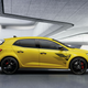 A profile image of the yellow Renault Megane hatchback.